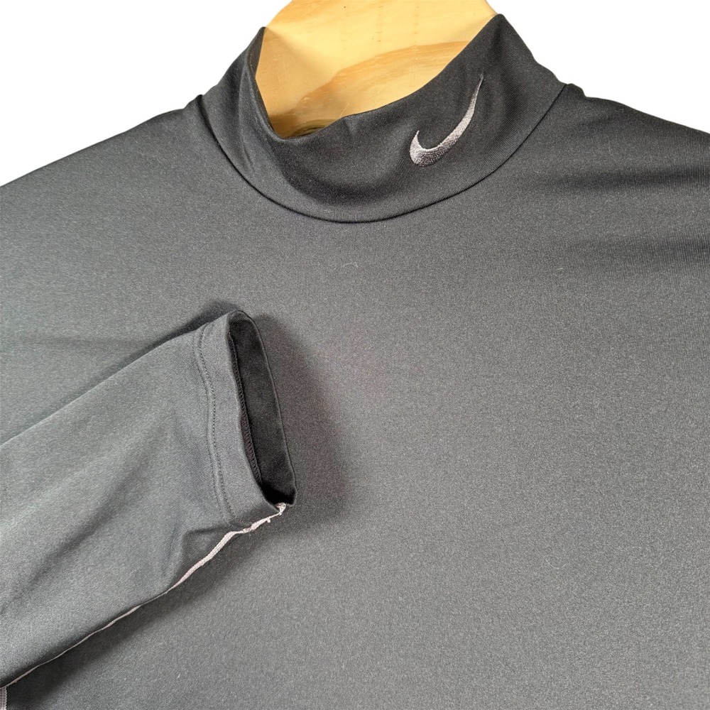 Nike Golf Tour Performance Mock Neck Shirt Mens XL Black Dri-FIT Long Sleeve Top
